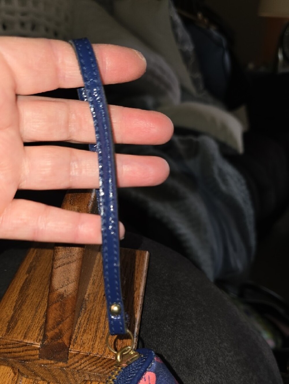Coach 'Project' Navy Wristlet with Multicolor Script Hearts - Picture 2 of 15